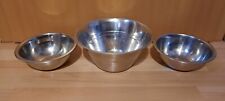 3× Rührschüssel Edelstahl 2× Kleine Schüssel 17,5×6,5, 1× Große Schüssel 22×10 