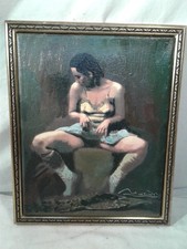 Uniukat Munst,Öl-Gemälde a.Leinwand,Erotik,signiert,m.Rahmen,B27,5 cm m.R.