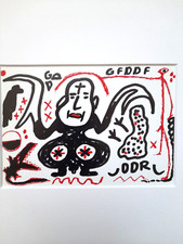 A.R. PENCK -Farboffsetdruck  "Lafontaine greift ein 1990" !!