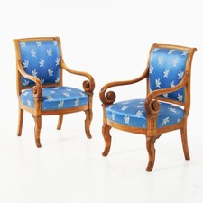 Empire Biedermeier Sessel Nussbaum  2 Stück Frankreich Schellack  um 1820