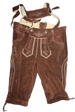 HERREN TRACHTEN LEDER HOSE + TRAGER EHER GR 56 W38 LEDERHOSE  TIROL