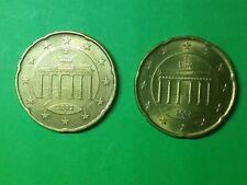 2 Stück 20 Cent MÜNZEN Deutschland im SET Gebraucht 2002 J + G Selten Super...