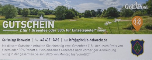 Golf greenfee gutschein 2026 - golf,