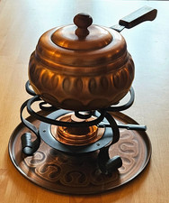 Vintage Fondue-/Feuerzangenbowle-Set (60er/70er Jahre) – Kupfer & Schmiedeeisen