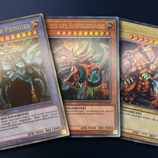 Ägyptische Götterkarten Slifer Obelisk Ra Ultra Rare Set Yugioh deutsch NM LC01