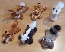 NICI Plush Animal Magnetic Feet Miniature Fox Skunk Horse Rabbit Tiger Raccoon