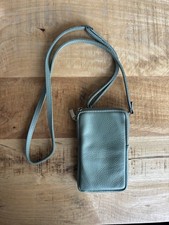 Echtleder Umhängetasche Crossbody, Türkis, Leder, NEU