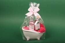 Florex Geschenkset "Badewanne mini" Lotus Bad Küche Seife Seifen Geschenk Deko
