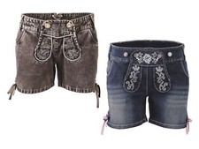 Trachtenshorts Jeans Shorts Tracht 36 38 40 42 Hotpants Hose Lederhose Optik 