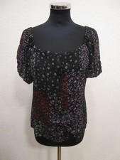 Equipment Bluse kurze Puffärmel doppellagig schwarz geblümt Gr.S (E30-12)