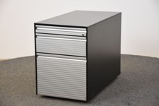 Rollcontainer, Bene,  schwarz/ silber, Hängeregister,  gebraucht