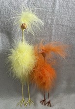 Deko Vogel Mit Federn Gelb/Orange