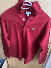Lacoste Poloshirt Gr. 176 Langarm Rot Shirt Kinder Shirt