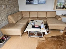 Couchgarnitur Microfaser gebraucht, mit Ottomane rechts, L 3100 x B 2380