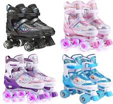 Rollschuhe Verstellbar Kinder Rollerskates mit LED Leuchtenden Rädern 27-38 NEU