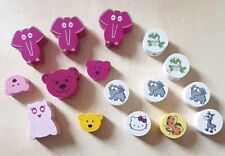 16 Holzperlen Mix Teddy Eule Perle Holz 2-3cm Schnullerkette Baby Mobile Basteln