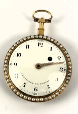 Große 18k gold taschenuhr - gold, mit