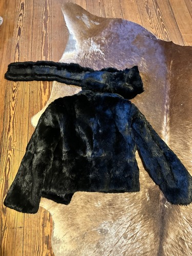 Vintage echtpelz jacke schwarz - vintage,