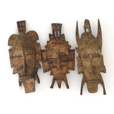 Große holzmasken set - große,