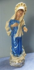 17731. Hübsche Madonna  Figur   Gips  blaues Gewand  MIR  24,5 cm