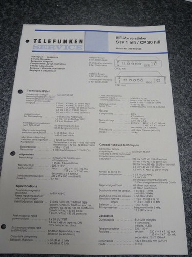 Telefunken stp1 cp20 hifi - cp20,