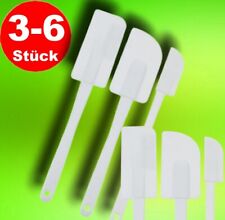 3 - 6x Teigschaber groß Kunststoff weiß Schaber Teigspachtel kochen backen Set