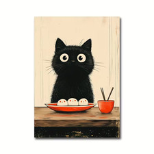 Leinwanddruck  Katze Sushi