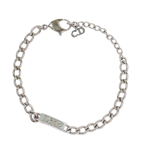 Dior logo plate silberfarben - logo,