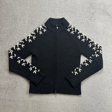 EMPORIO ARMANI Damen Strickjacke Pullover Gr S Wolle Sweater Logo 27204 Schwarz