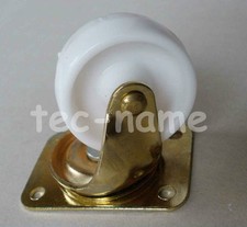 Möbelrolle Lenkrolle 40mm Transportrolle Schraubrolle gold messing weiß
