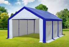 Partyzelt 4x6m blau weiß pvc - blau,