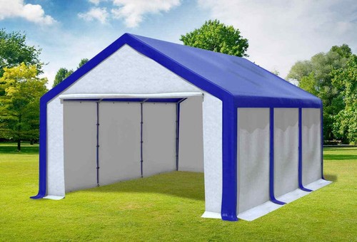 Partyzelt 4x6m blau weiß - partyzelt,