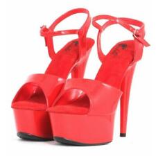 Sexy Gogo Plateau High Heels aus Lackleder-Imitat Rot #GS55