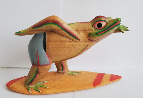 Vintage holzfigur frosch - vintage,