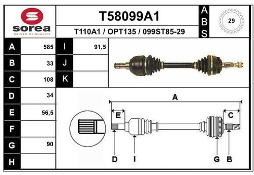 Antriebswelle für opel kadett - fÜr,