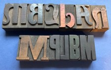 Vintage Holz Buchdruck Blöcke