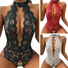 Damen Sexy Aushöhlen Unterwäsche Offen Erotik Nachtwäsche Reizwäsche Negligee