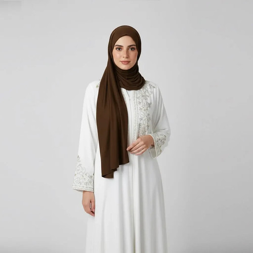 Jersey hijab braun - jersey,