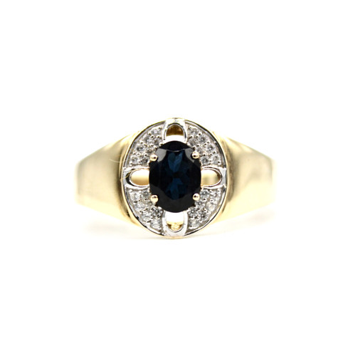 375 gelbgold ring - gelbgold, saphir
