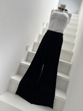 NEU Marlenehose Gr. S tiefschwarz H&M Basics Loungewear Geripptes Design Hose