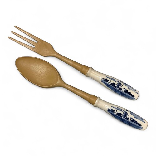 Salatbesteck delfter blau stil - salatbesteck,