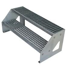 Premium Treppe Freistehend 2 Stufen 600-1400mm Höhe 380mm Garten Außentreppe