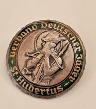 Pin Abzeichen Brosche Verband Deutscher Jäger St. Hubertus Metall Emaille antik