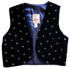 Ärmelloses Da.-Samt-Bolero. Gr.38. dkl.blau. von Kuhnen Trachten. TOP Zustand.