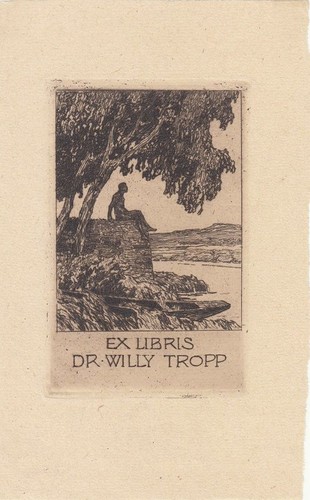 Exlibris bookplate radierung - bookplate,