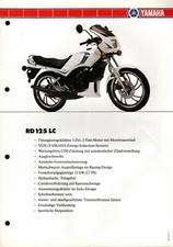 Prospekt Datenblatt Yamaha Motorrad RD 125 LC