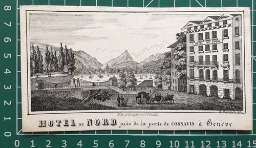 Antiker druck von 1850 - von, hotel