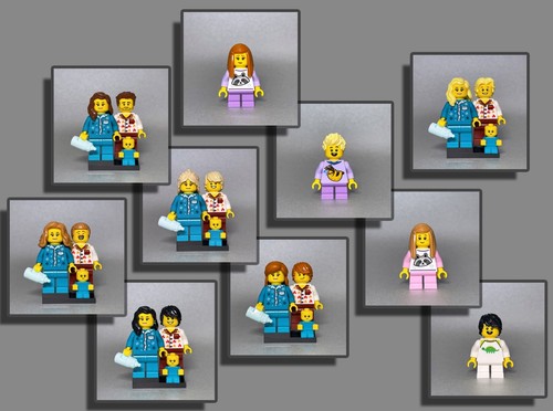 Lego figuren familie pyjama - figuren,