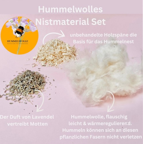 Hummelwolle nistmaterial set - hummelwolle,