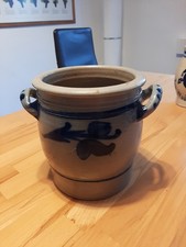 Schmalztopf Blau Grau, Salzglasur,  Hessische Keramik,  Sehr guter Zustand!